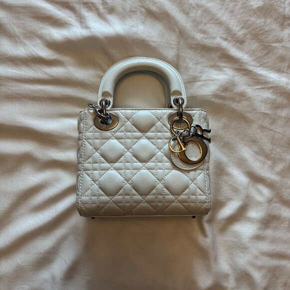 Dior Handbags - Dior Mini Lady Dior Bag Latte Cannage Lambskin